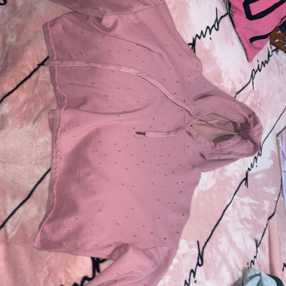 Pink crop hoodie